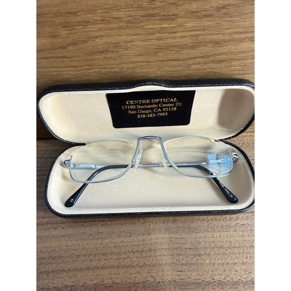 Kenmark Comfort Flex Topless Silver Semi Rimless Eyeglasses 52-22-145 Korea